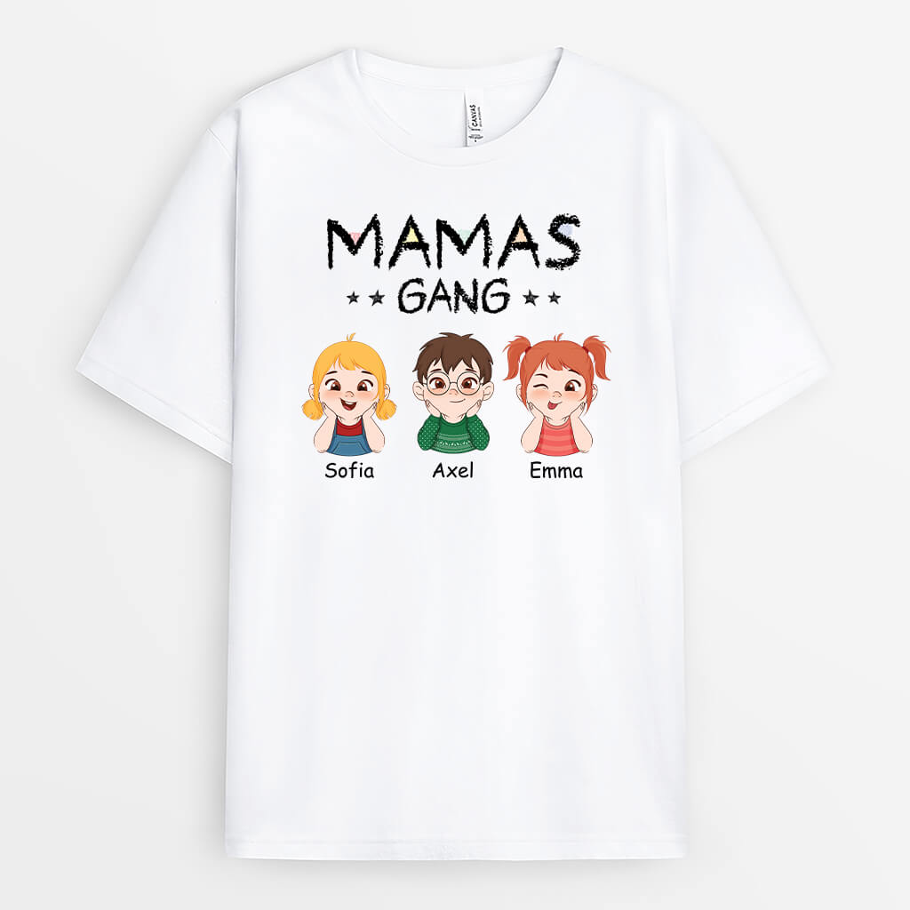 Mamas Bande Mit Weltkarte - Personalisiertes Geschenk | T-shirt für Mama