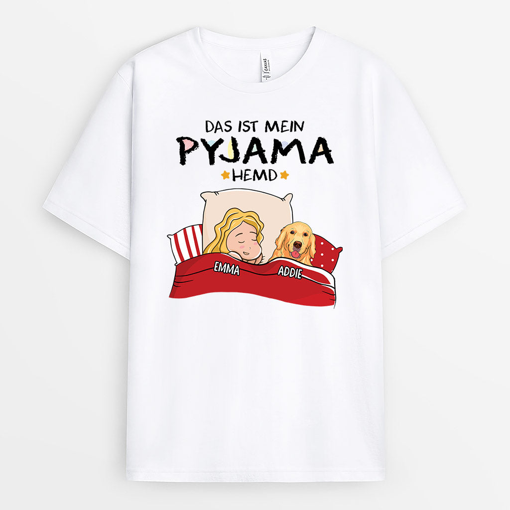 1530AGE1 personalisiertes das ist mein pyjama hemd mit hund t shirt