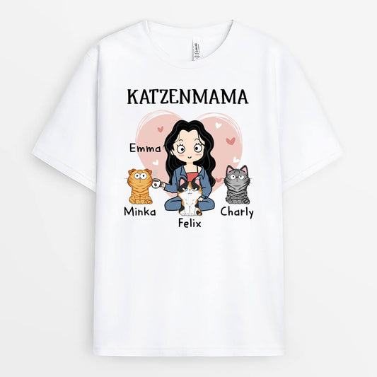 1531AGE1 personalisiertes hubsche katzenmama t shirt