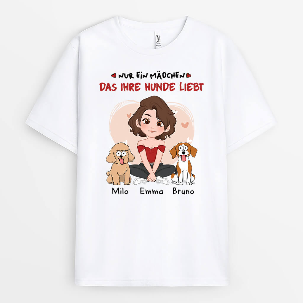 Nur Ein Mädchen Das Ihren Hund liebt - Personalisiertes Geschenk | T-shirt für Hundeliebhaber