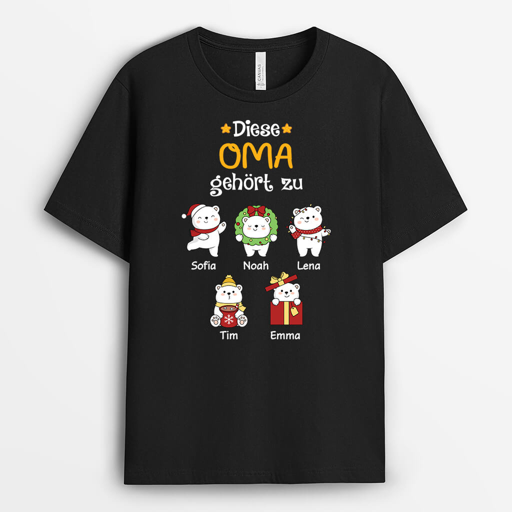 Mama Oma Gehört Zu Weißen Bären - Personalisiertes Geschenk | T-shirt für Mamas/Omas