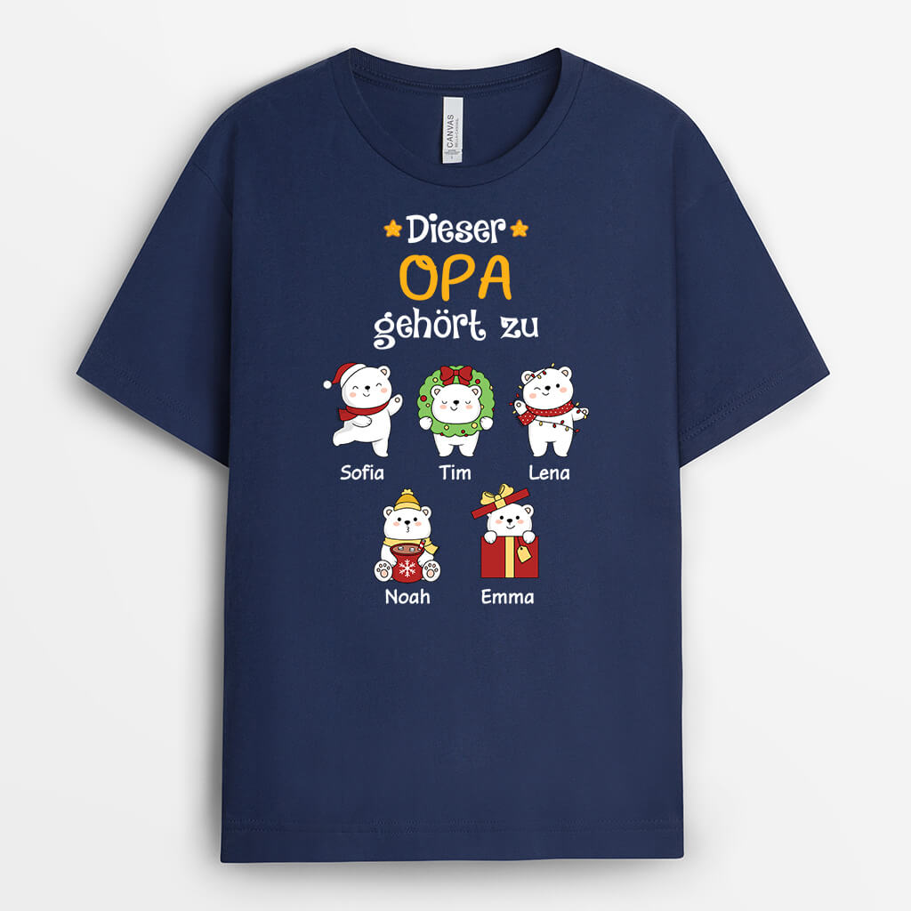 Papa Opa Gehört Zu Weißen Bären - Personalisiertes Geschenk | T-shirt für Papas/Opas