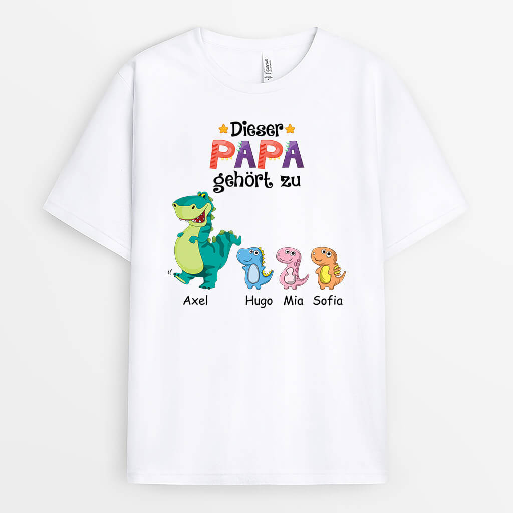 Papa Opa Gehört Zu Mit Dinosaurier - Personalisiertes Geschenk | T-shirt für Papas/Opas