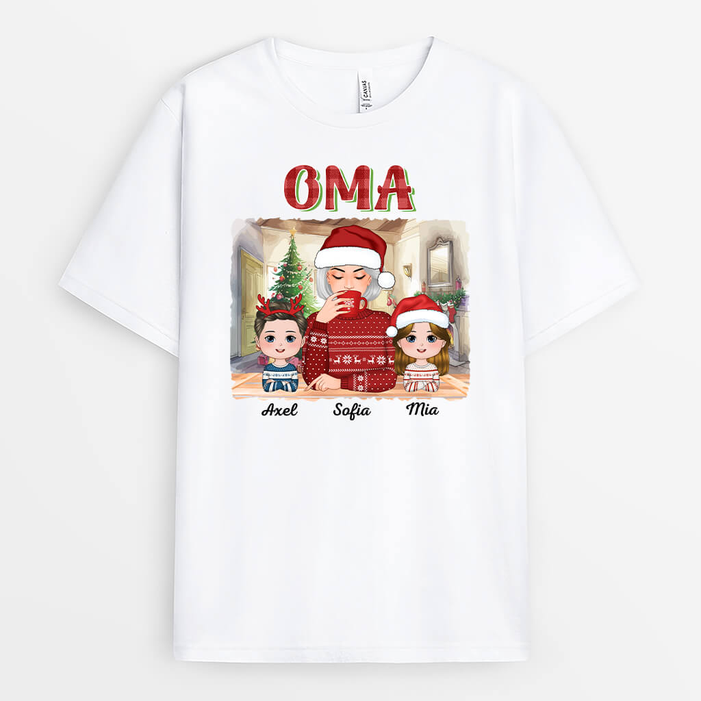 Oma Zu Weihnachten - Personalisiertes Geschenk | T-shirt für Omas