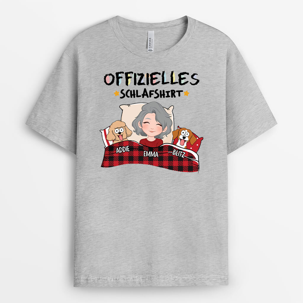 1548AGE2 personalisiertes offizielles schlafshirt mit hunden t shirt