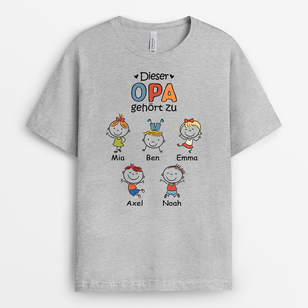 Dieser Opa Gehört Zu - Personalisiertes Geschenk | T-shirt für Opas