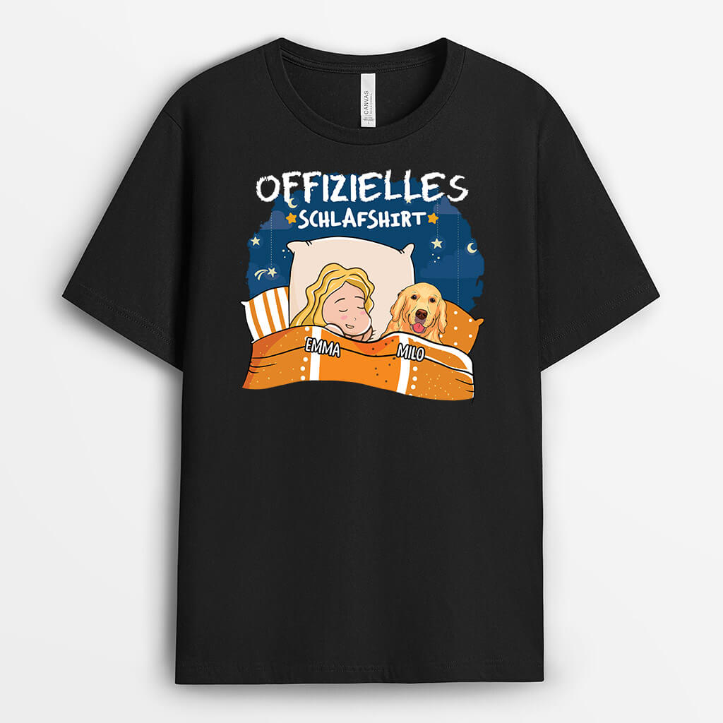 Offizielles Schlafshirt - Personalisiertes Geschenk | T-shirt für Hundeliebhaber