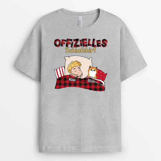 1620AGE2 personalisiertes offizielles schlafshirt mit katzen t shirt