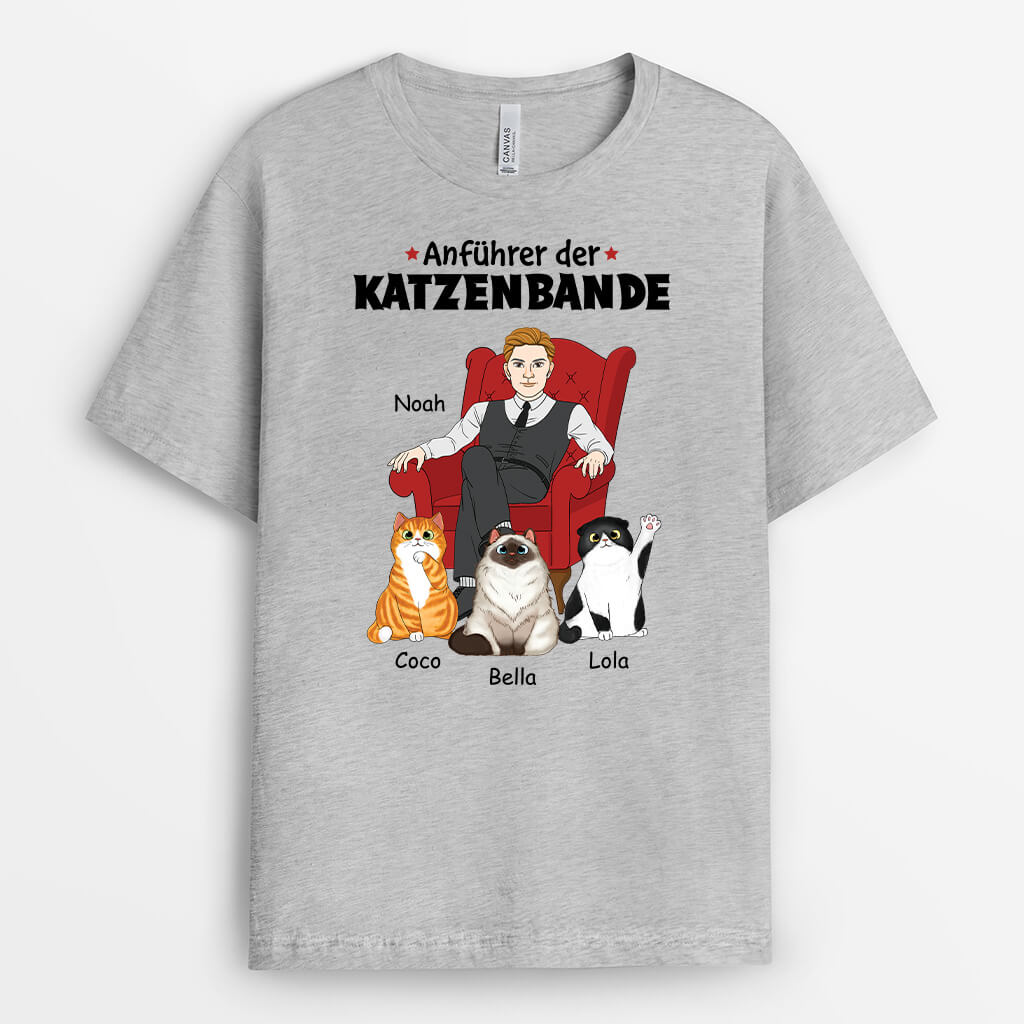 Anführer Der Katzenbande - Personalisiertes Geschenk | T-shirt für Katzenliebhaber