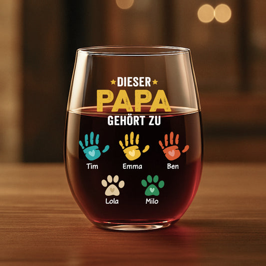 1628IGE1 dieser papa gehort zu handabdruck _personalisiertes weinglas ohne stiel papa 1628IKQ5B