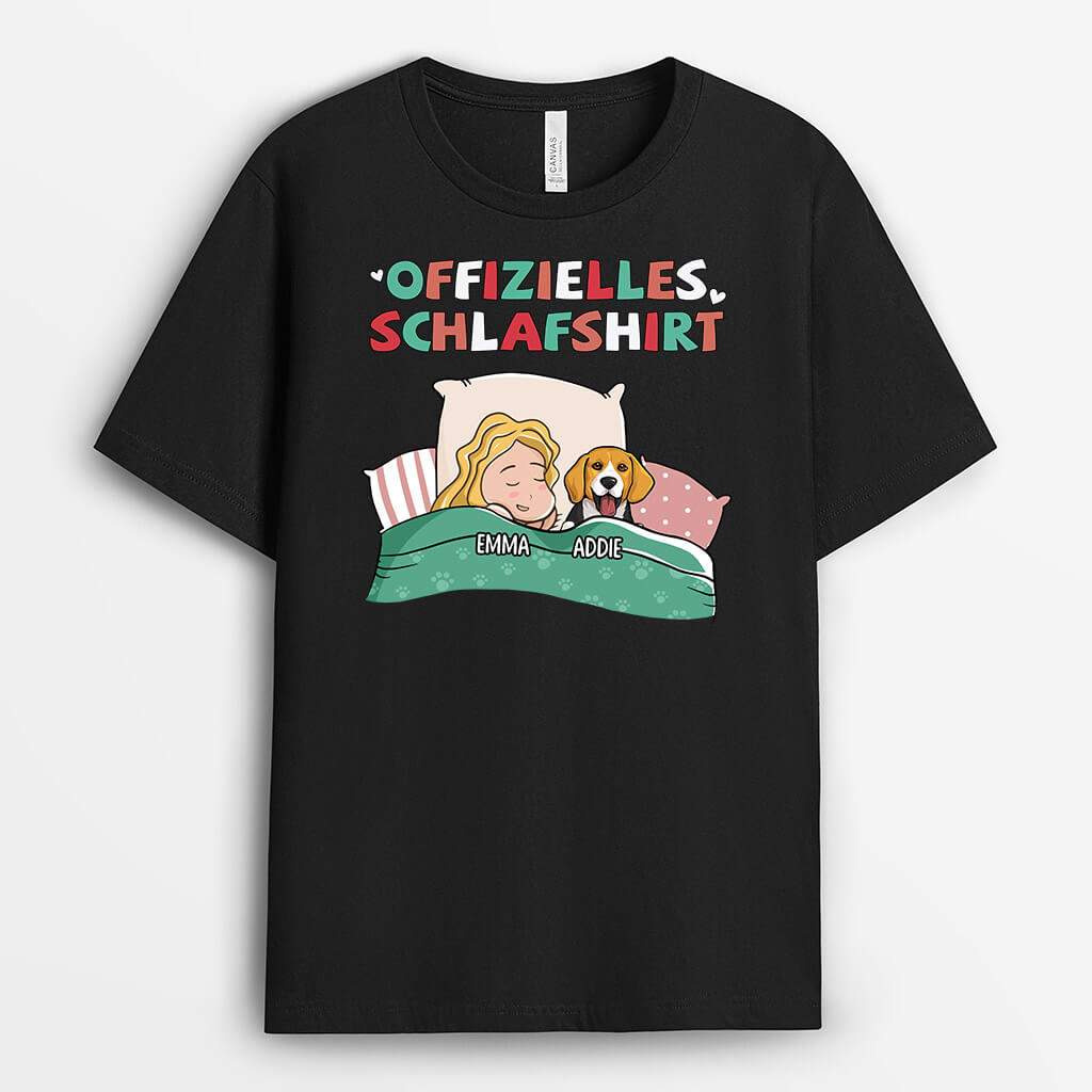 1629AGE1 personalisiertes offizielles schlafshirt mit hunden t shirt