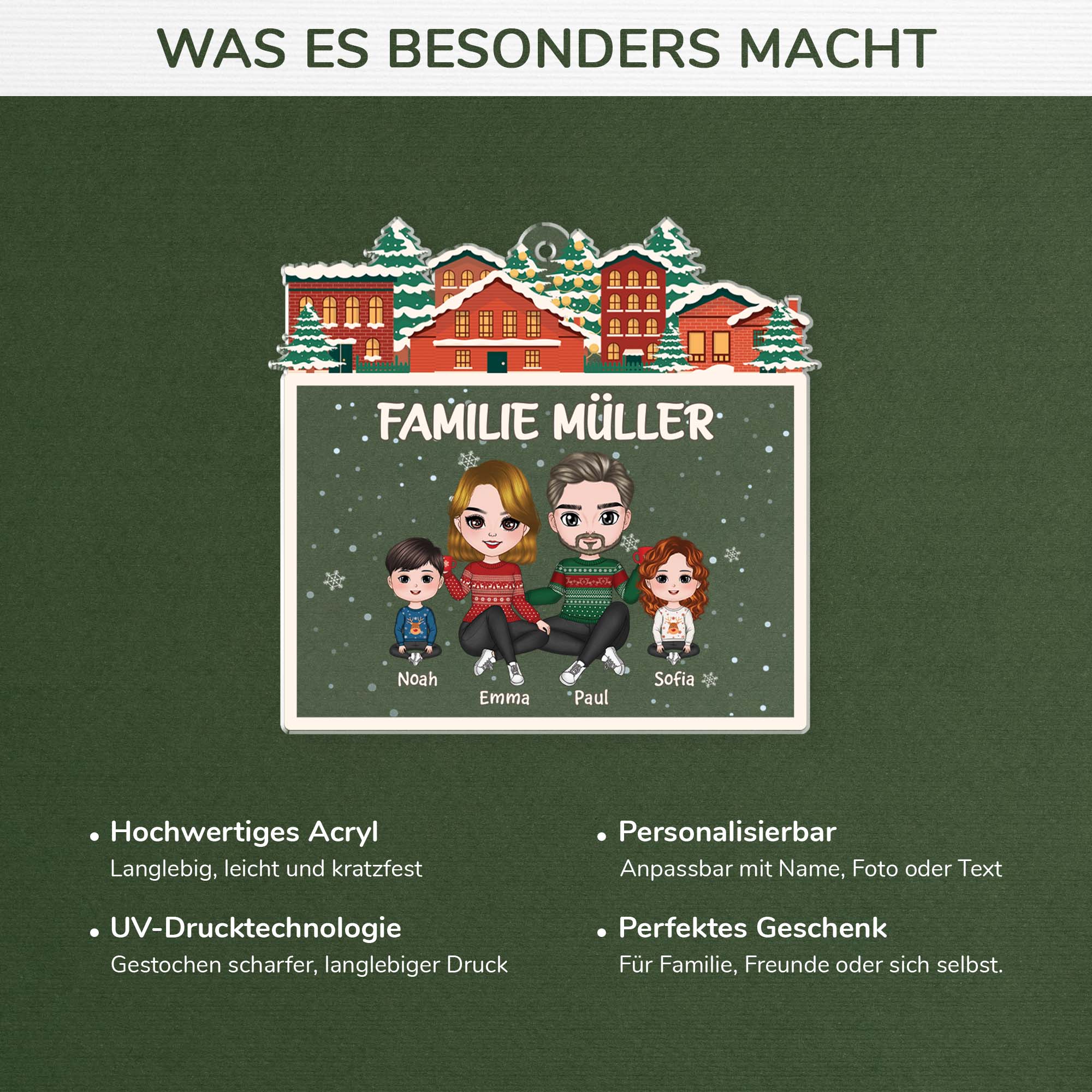 1631OGE4 personalisiertes die familie zu weihnachten ornament
