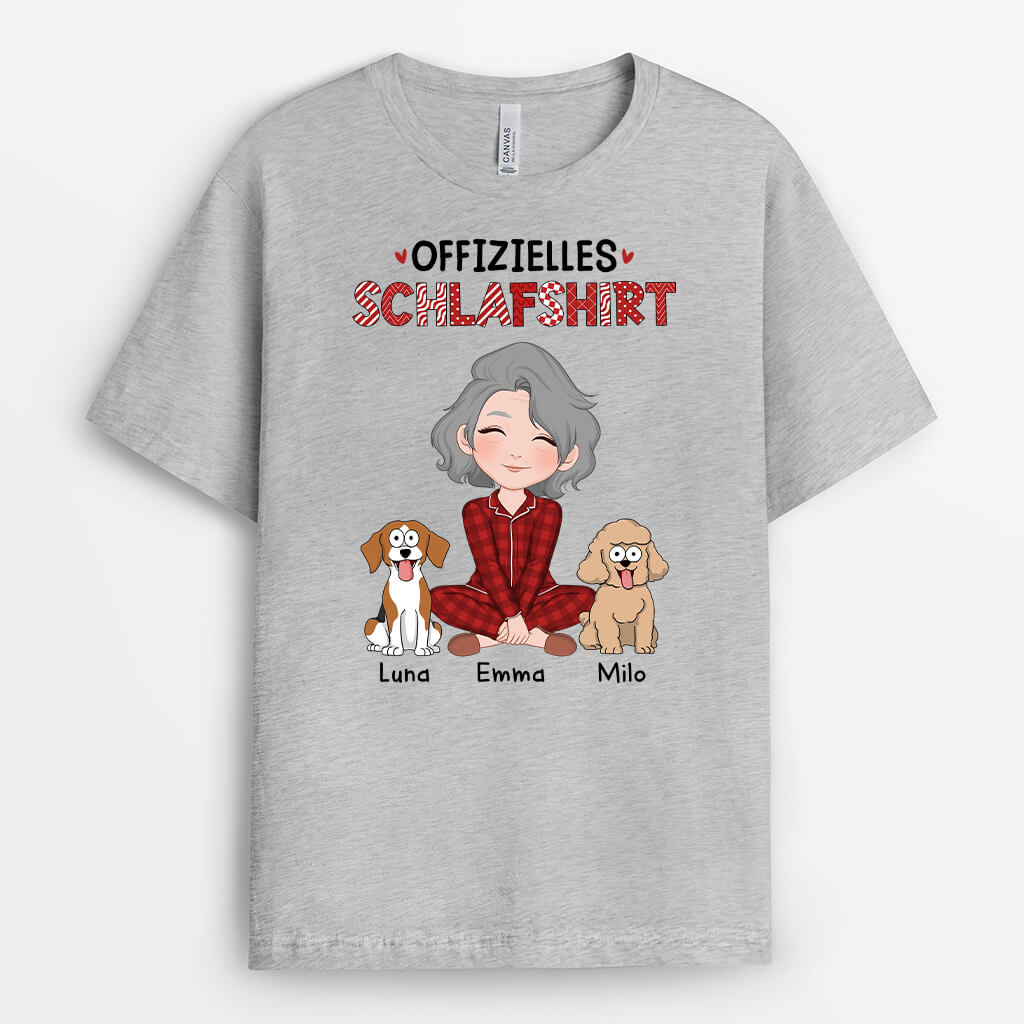 1633AGE2 personalisiertes offizielles schlafshirt mit hunden t shirt