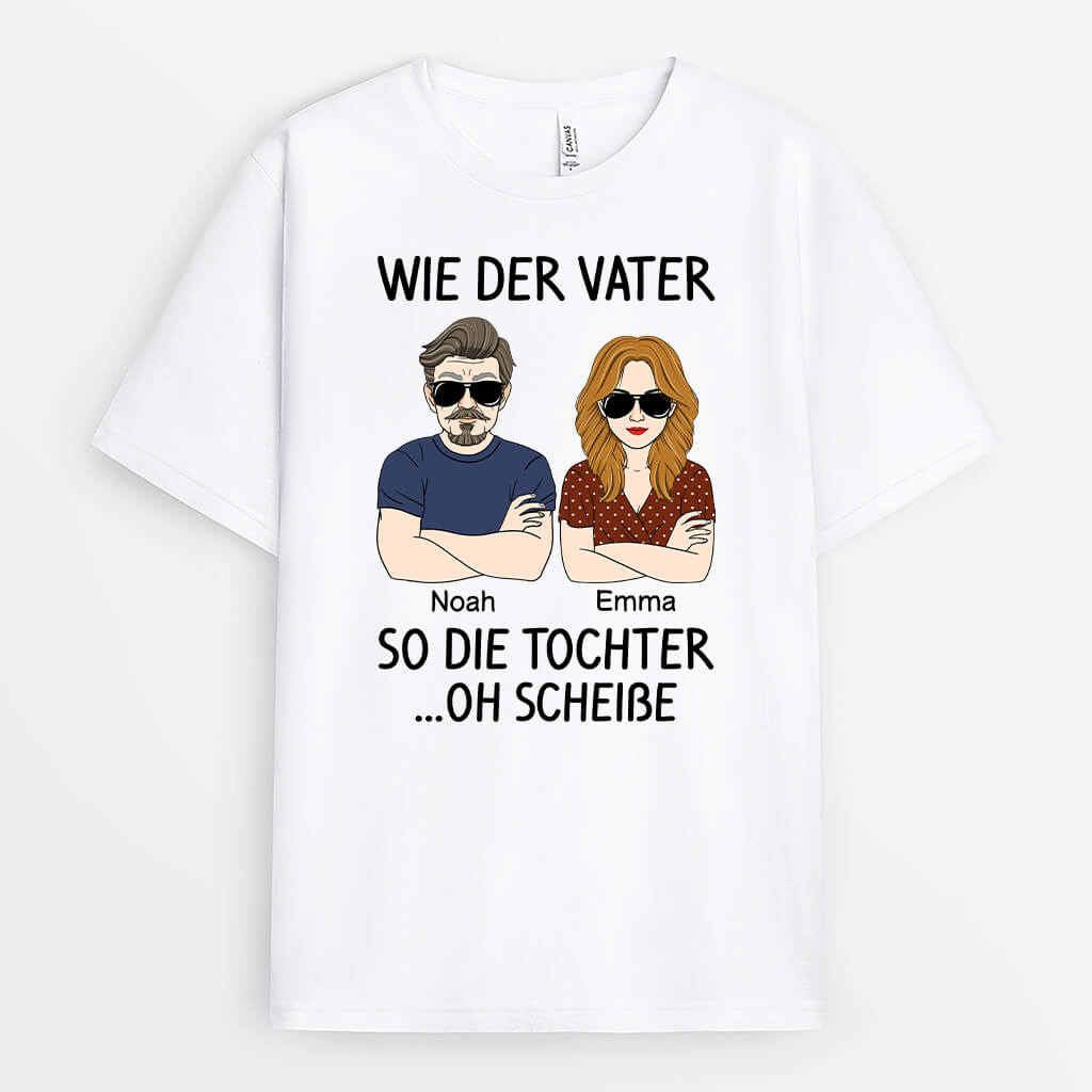 1661AGE1 personalisiertes wie der vater so die tochter t shirt