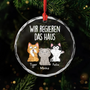 1662OGE1 wir regieren das haus pfoten personalisierte glas ornamente katzen 1662O3N8D