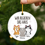 1662OGE2 wir regieren das haus pfoten personalisierte keramik ornamente katzen 1662O3N8D
