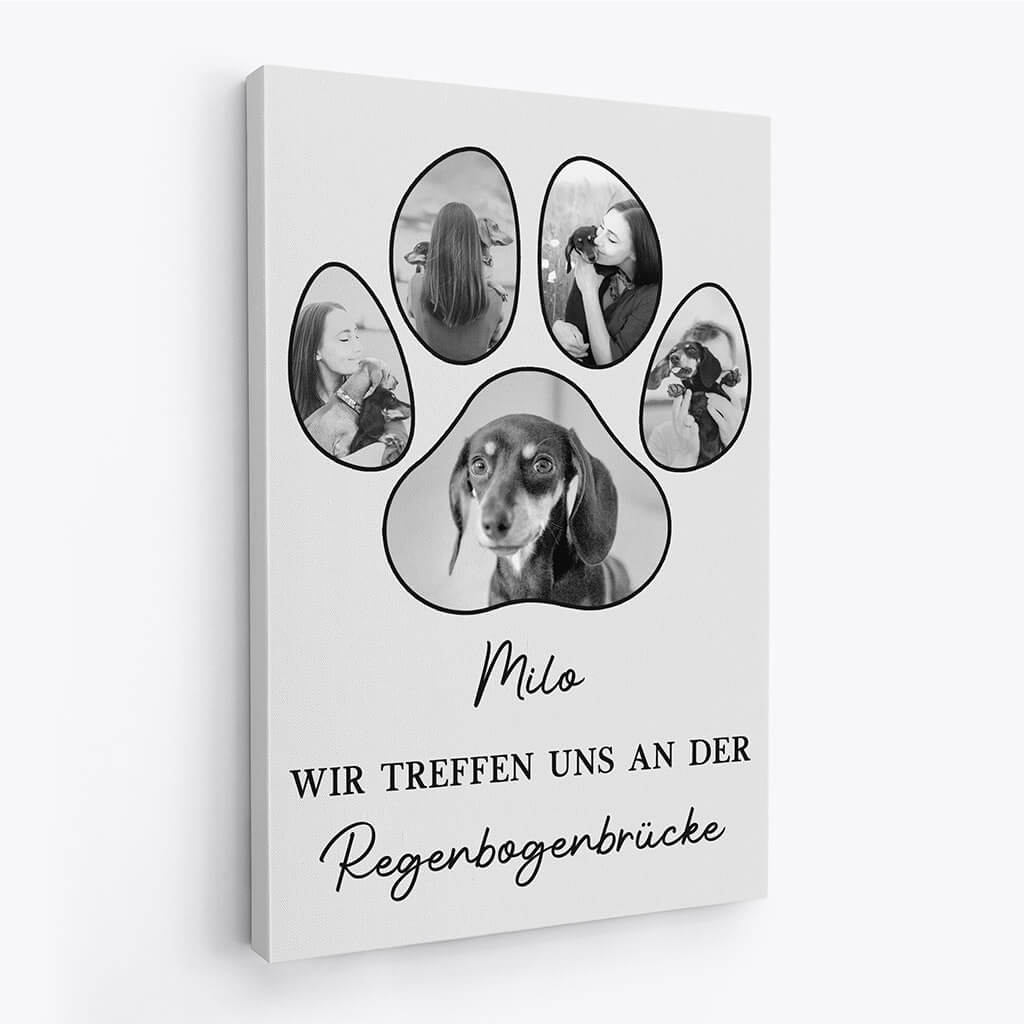 1667CGE2 personalisierte wir treffen uns an der regenbogenbrucke mit hunden leinwand