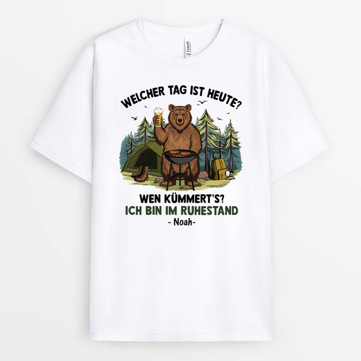 1693AGE2 personalisiertes welcher tag ist heute wen interessiert_s ich bin im ruhestand t shirt