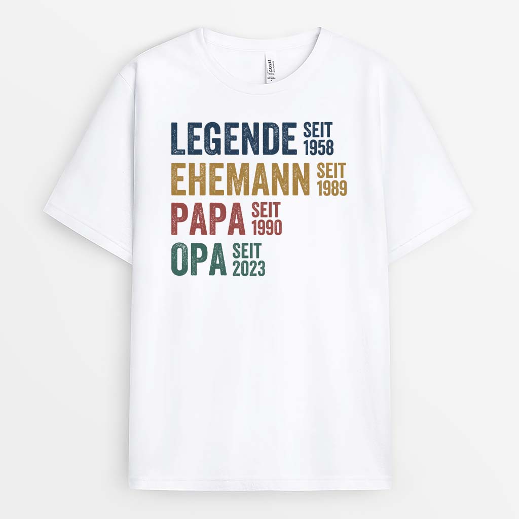 Legende Ehemann Papa Und Opa Seit - Personalisiertes Geschenk | T-Shirt für Herren