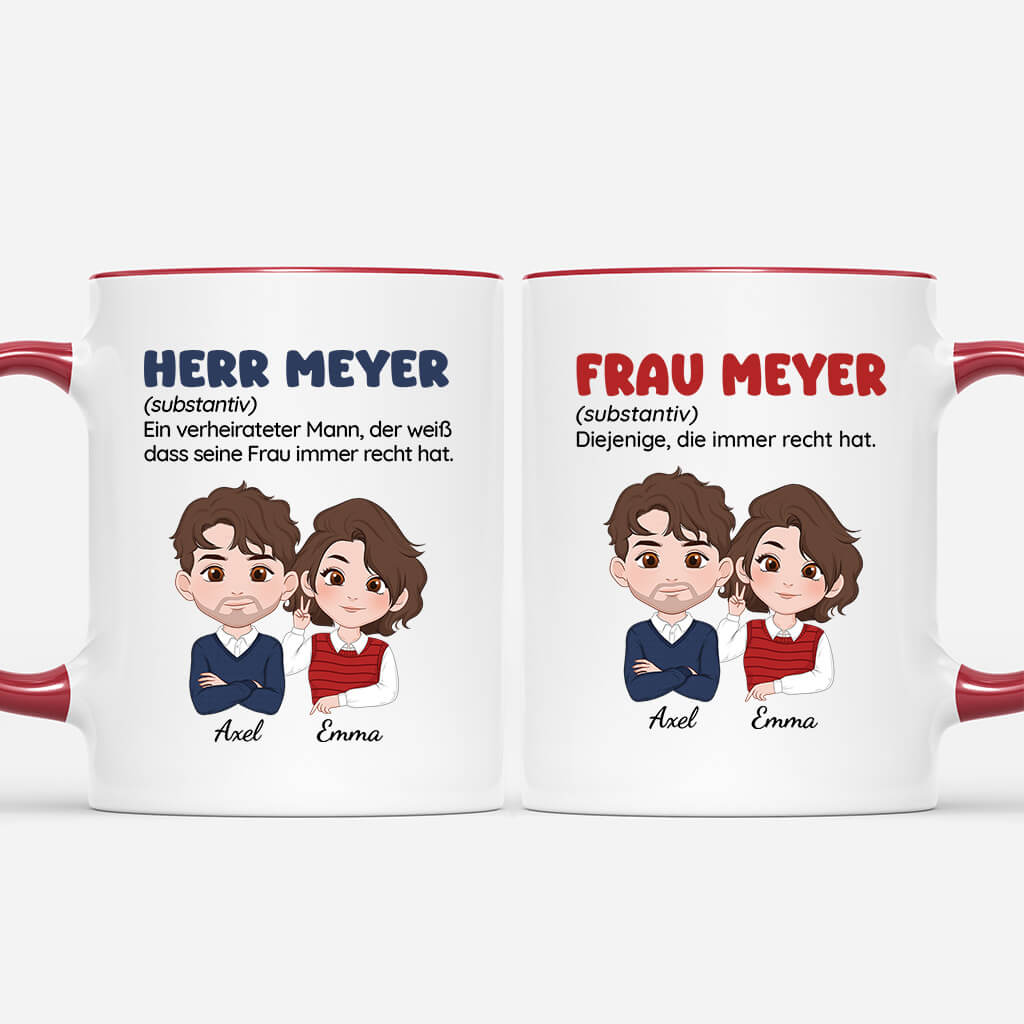 Herr Und Frau - Personalisiertes Geschenk | Tasse für Paare