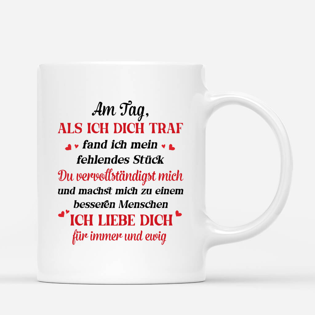 1749MGE3 personalisierte der tag an dem ich dich traf tasse