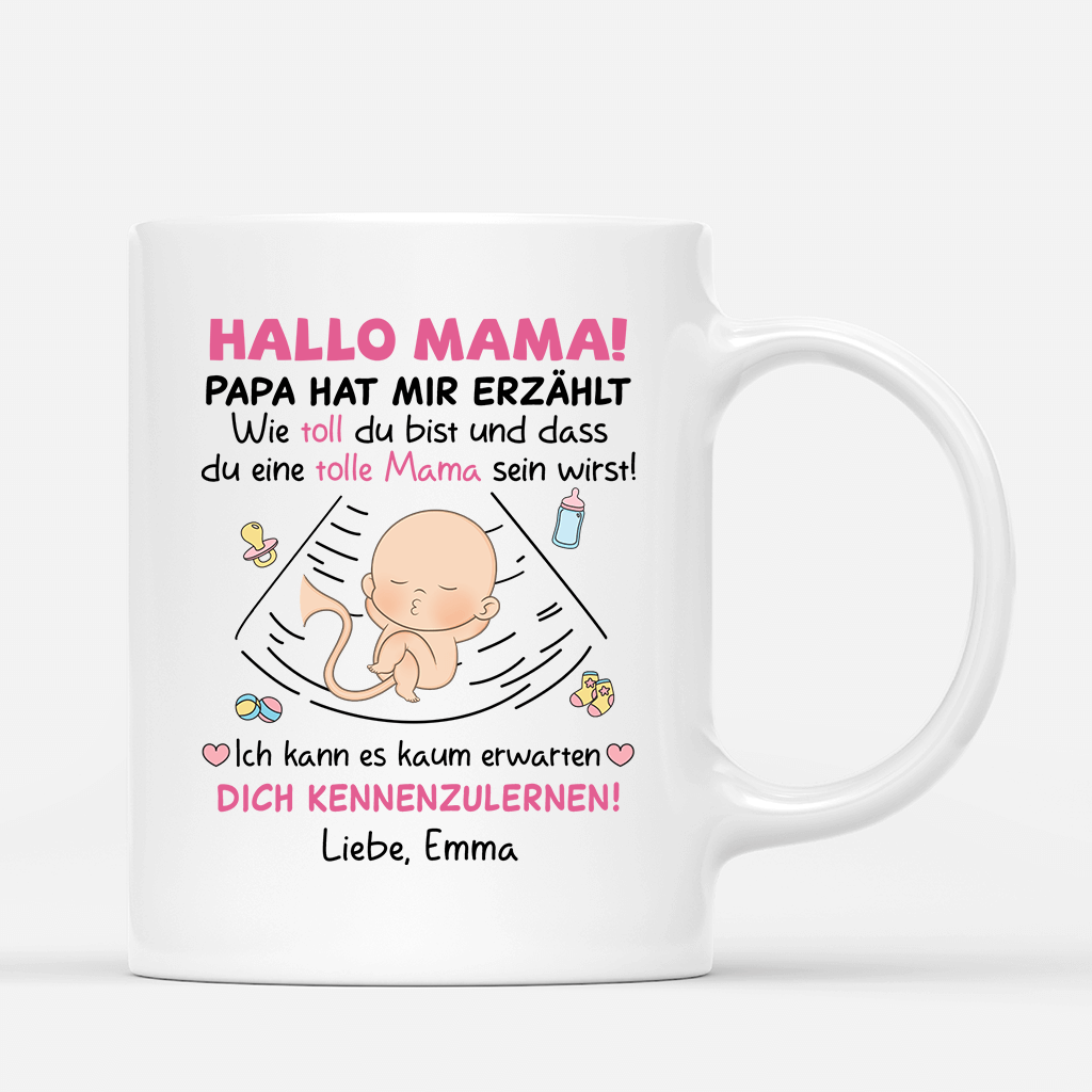 Liebe Grüße aus dem Babybauch - Personalisiertes Geschenk | Tasse für Mamas