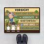 1856DGE1 personalisierte vorsicht_ hier wohnen eine verruckte pflanzenfrau und ihre frechen katzen fussmatte