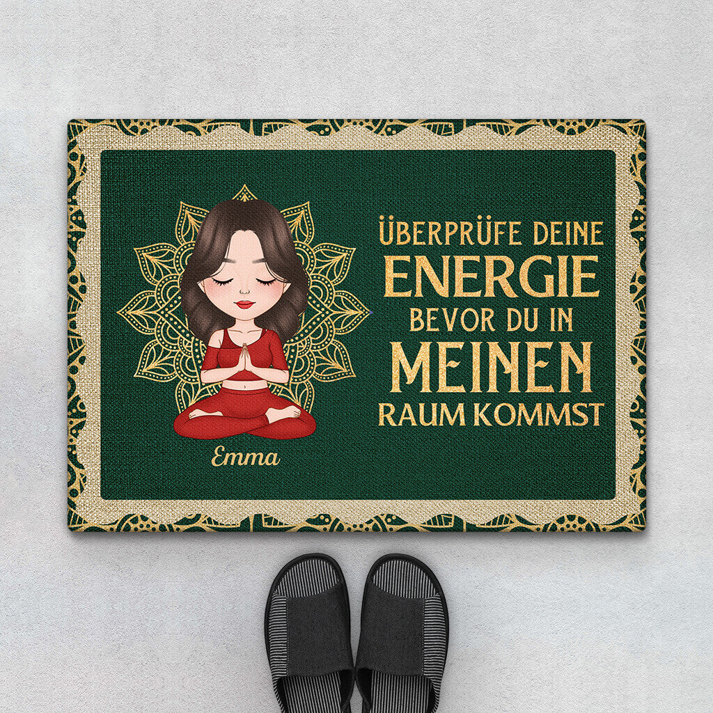 Überprüfen Sie Ihre Energie Bevor Sie Meinen Raum Betreten - Personalisiertes Geschenk | Fußmatte für Frauen