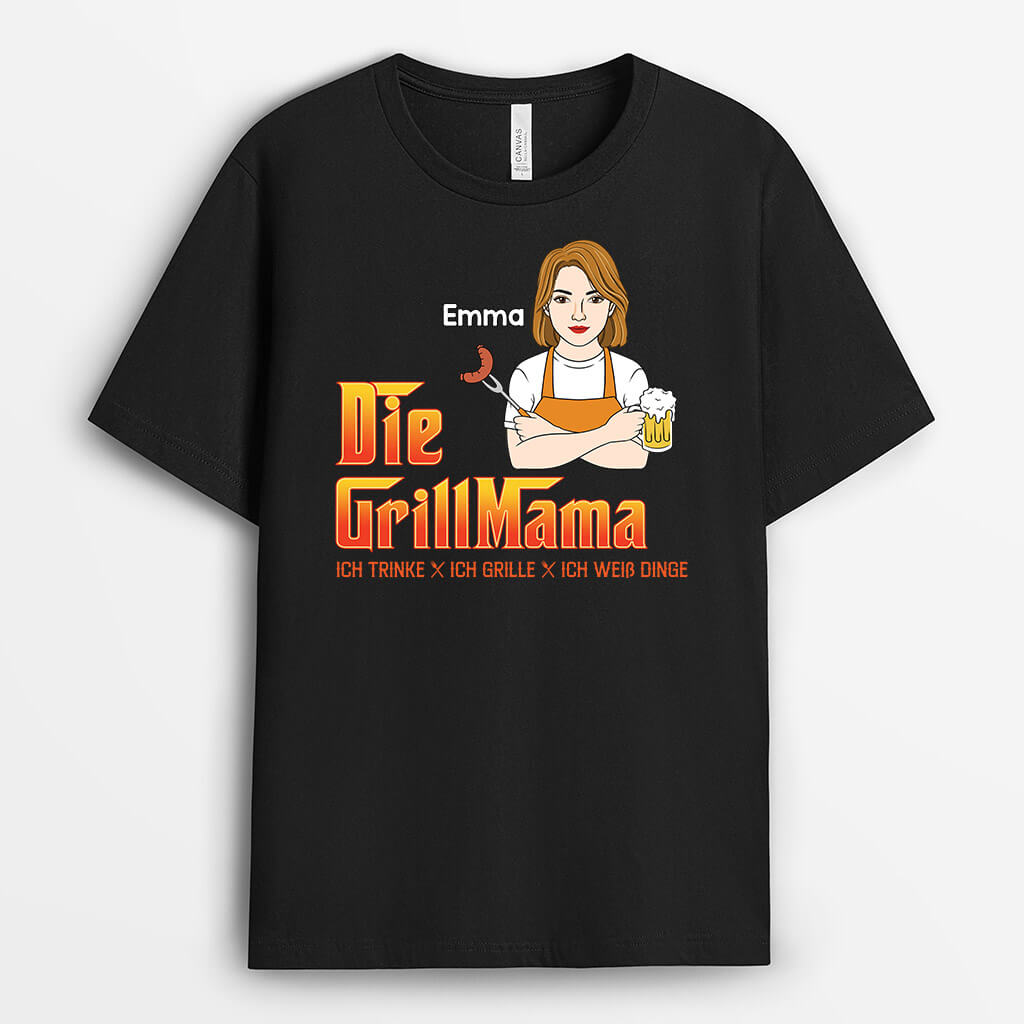 1884AGE2 personalisiertes die grillmutter der grillvater t shirt