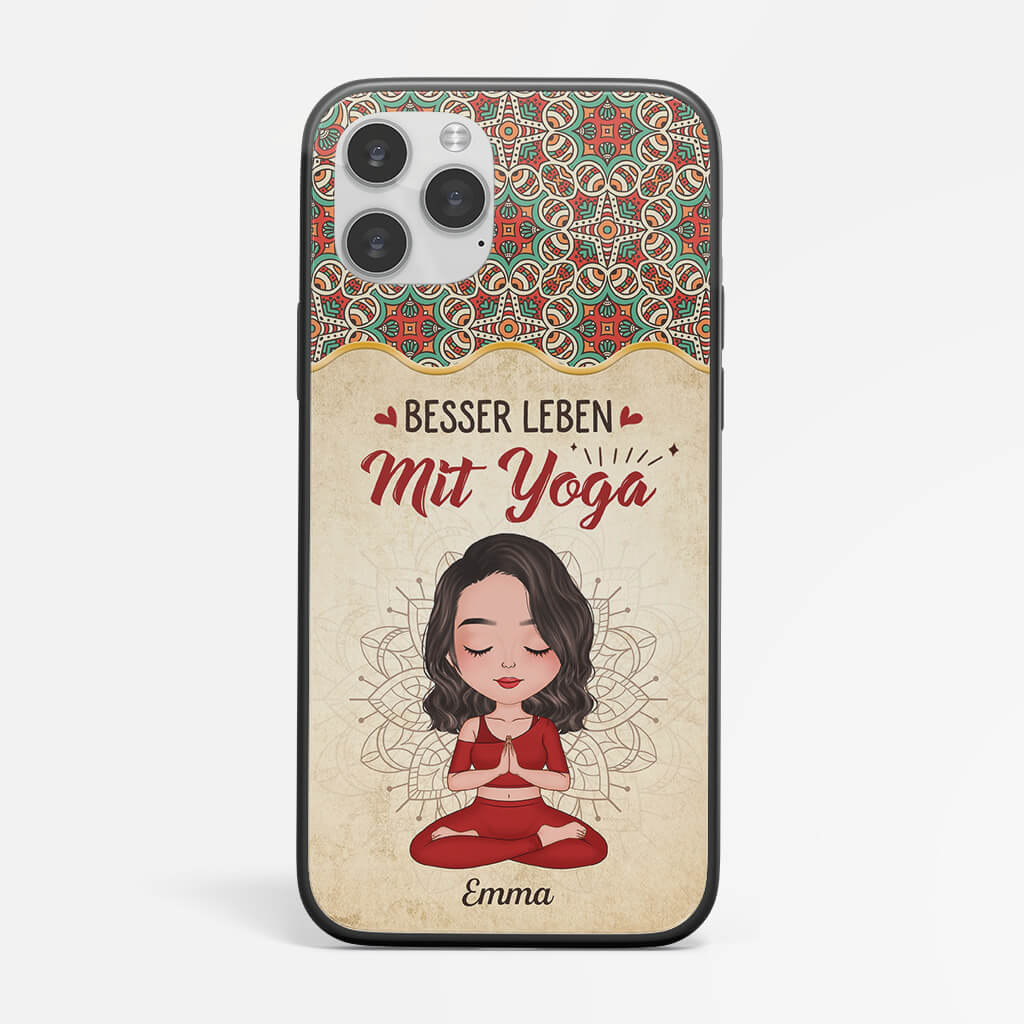 1907FGE1 personalisierte besser leben mit yoga iphone handyhulle