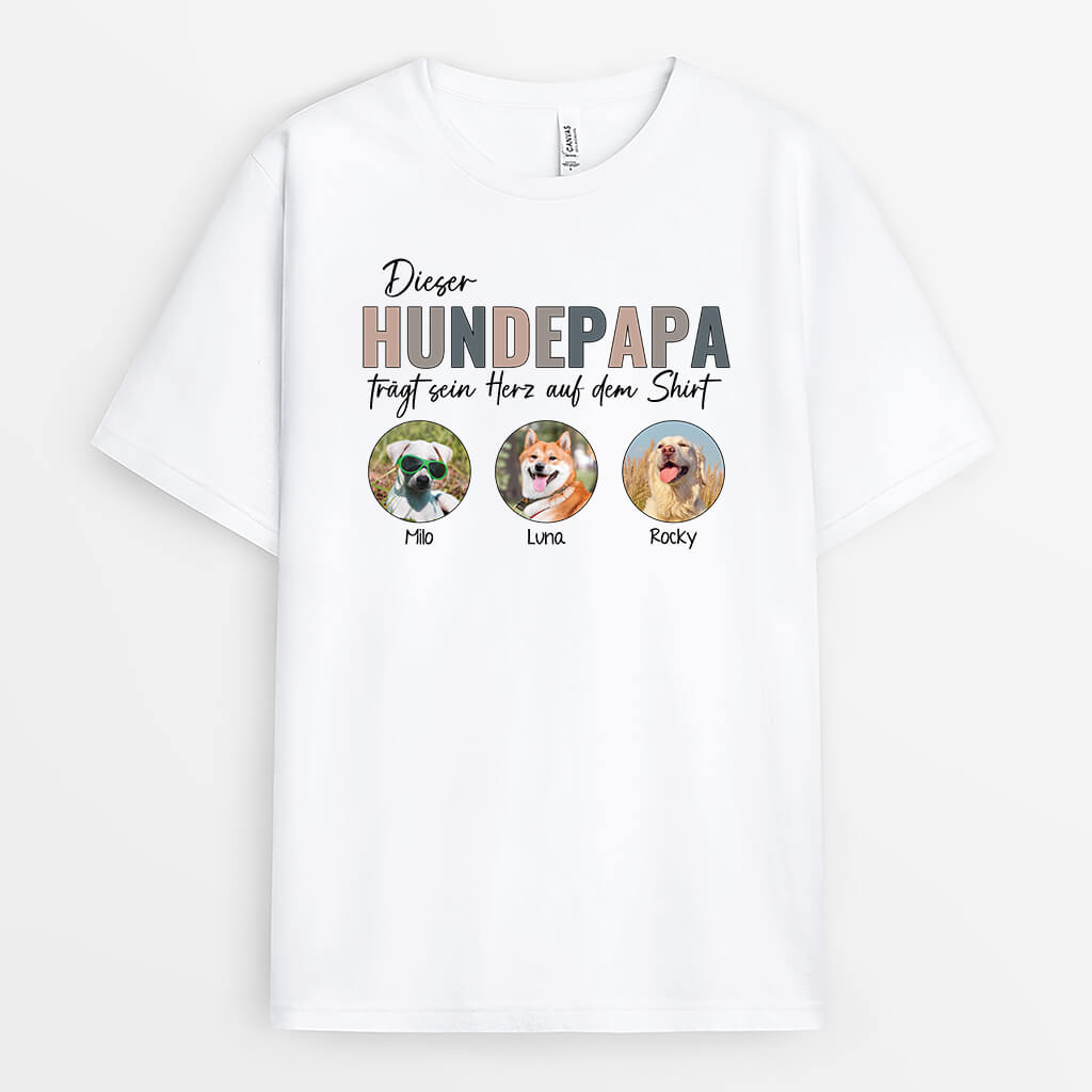 Diese Hundemama/Hundepapa Trägt Ihr/Sein Herz Auf Dem Shirt - Personalisiertes Geschenk | T-shirt für Hundeliebhaber