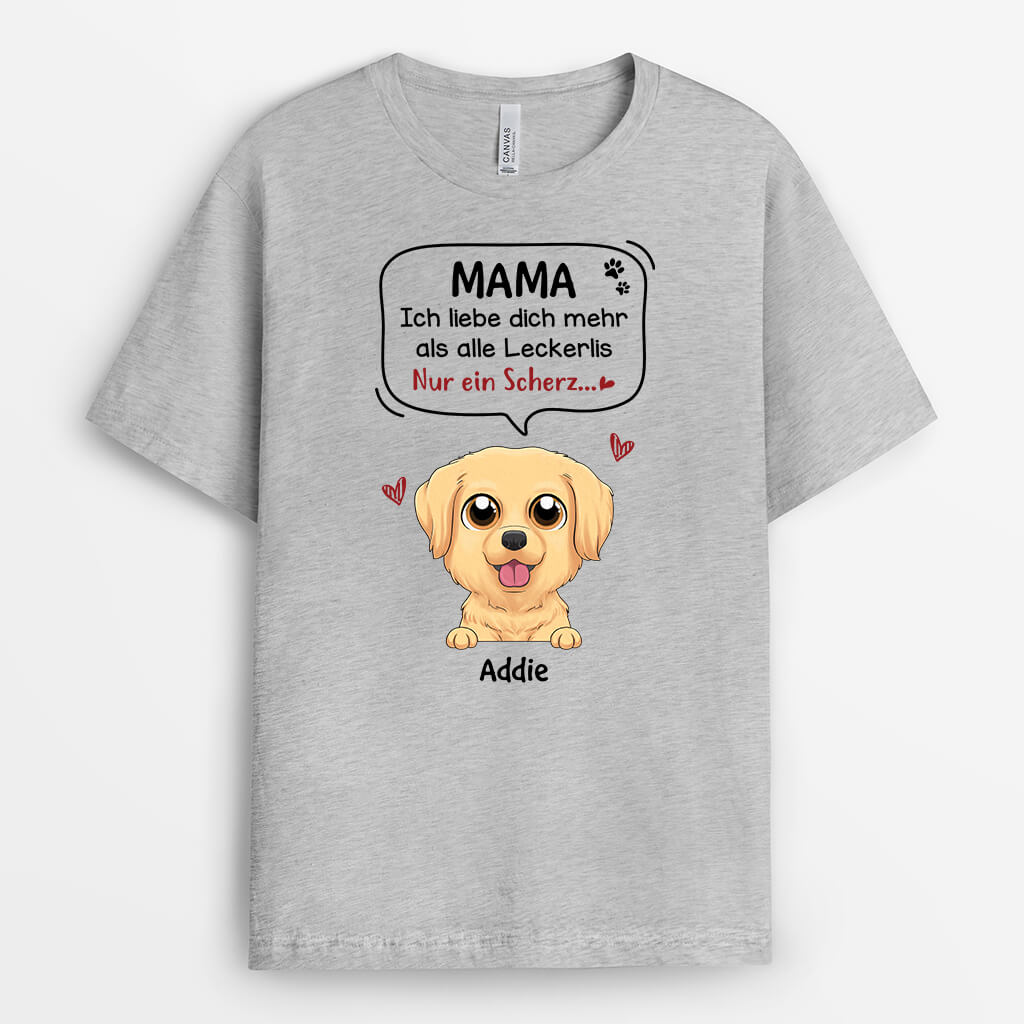 Ich Liebe Dich Mehr Als Alle Leckerlis - Personalisiertes Geschenk | T-shirt für Hundeliebhaber
