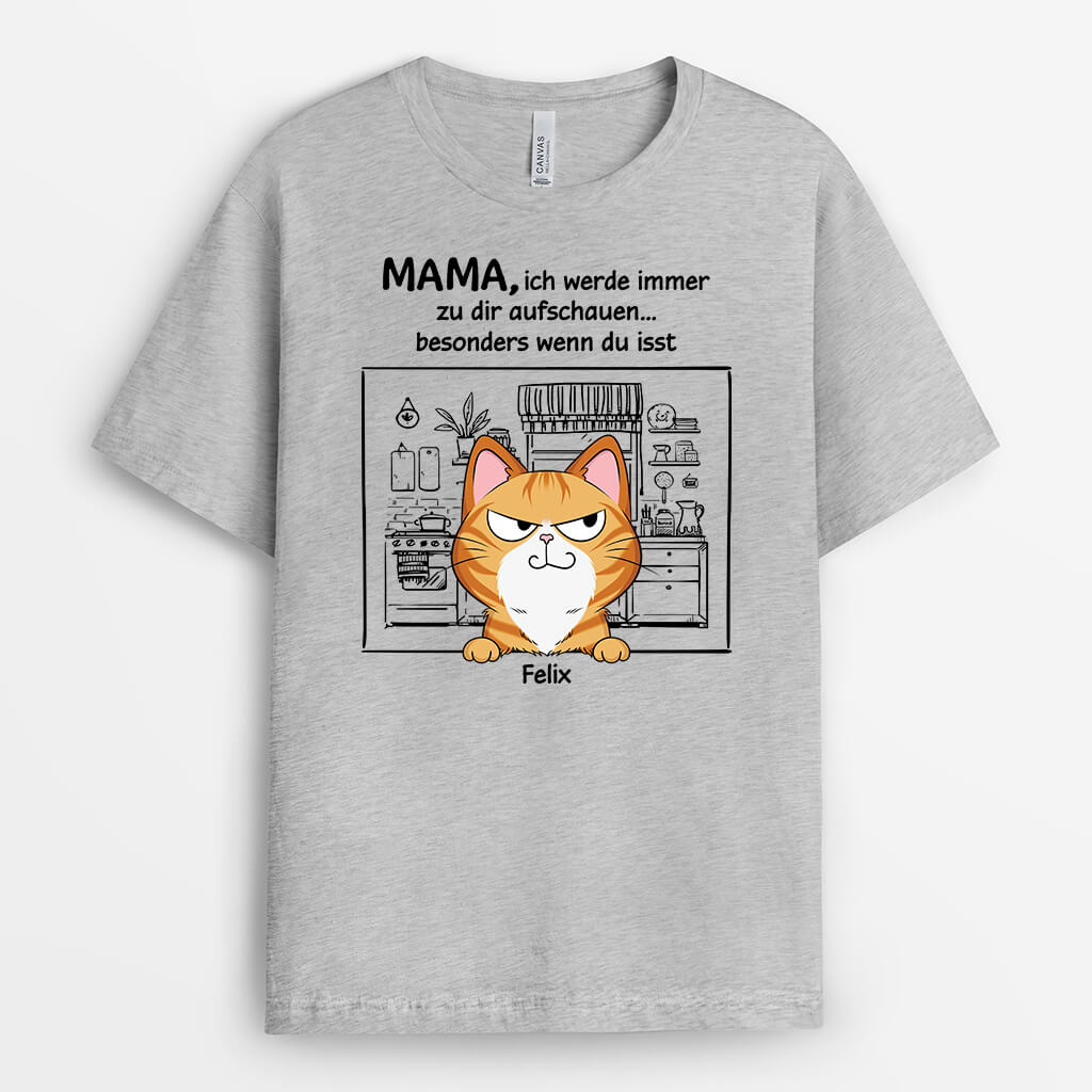 Die Katze Schaut Immer Zu Dir Auf - Personalisiertes Geschenk | T-shirt für Katzenliebhaber