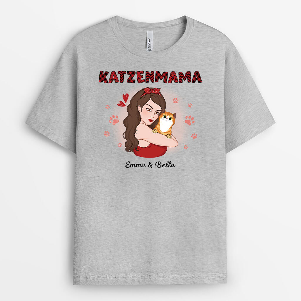 Katzenmama - Personalisiertes Geschenk | T-shirt für Katzenliebhaber