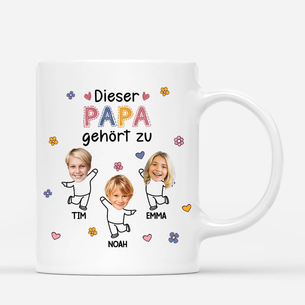 Dieser Papas Gehört Zu - Personalisiertes Geschenk | Tasse für Papas