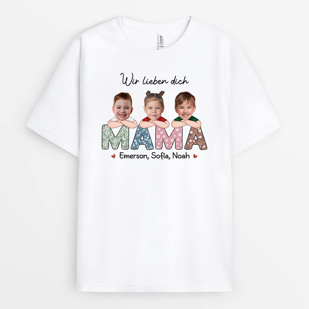Wir Lieben Dich Mama/Oma - Personalisiertes Geschenk | T-shirt für Frauen