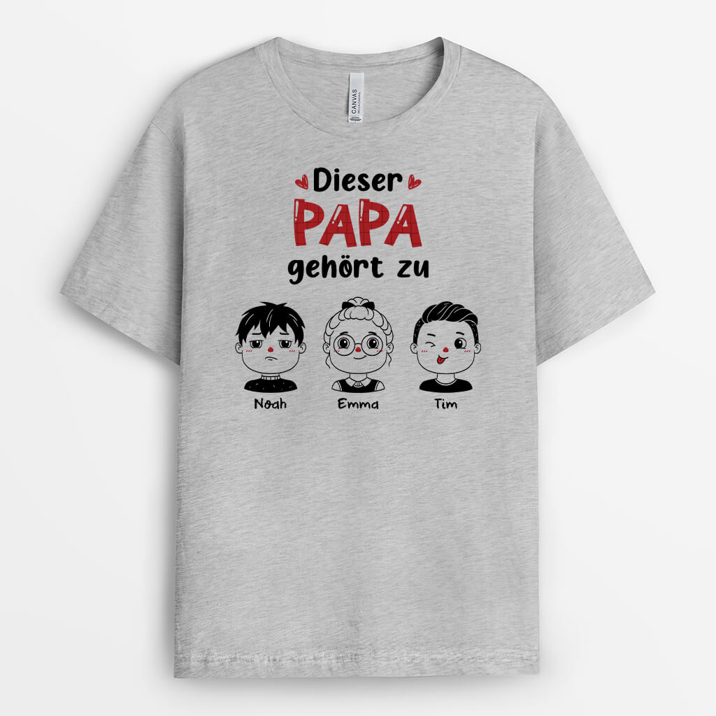 Dieser Papas/Opas Gehört Zu - Personalisiertes Geschenk | T-shirt für Herren