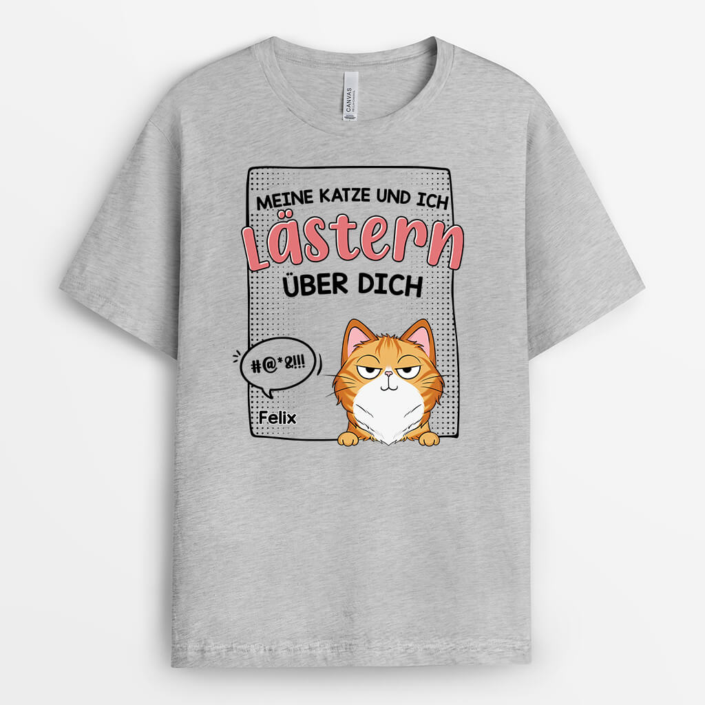 Meine Katze Und Ich Lästern Über Dich - Personalisiertes Geschenk | T-shirt für Katzenliebhaber