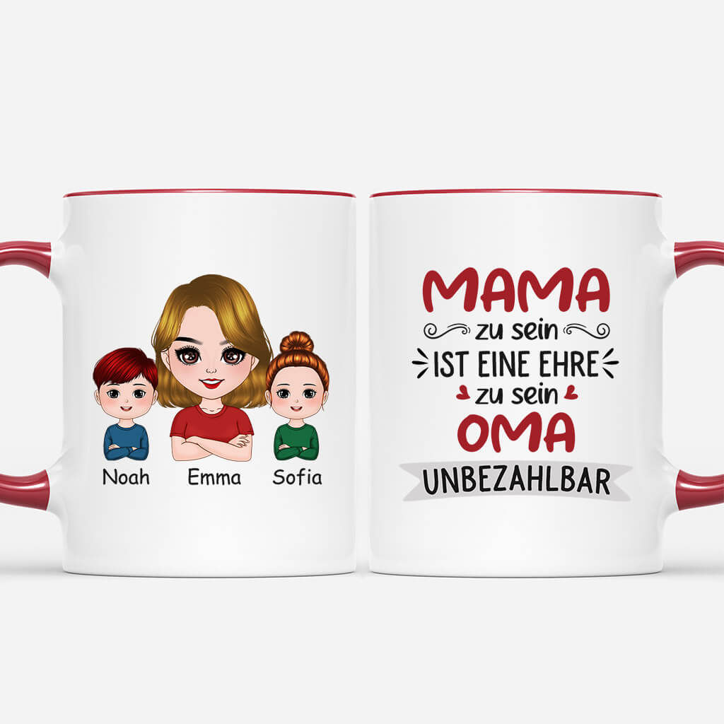Mama Zu Sein Ist Eine Ehre Oma Zu Sein Ist Unbeahlbar - Personalisiertes Geschenk | Tasse für Frauen