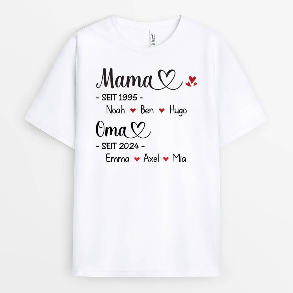 Mama/Oma Gegründet - Personalisiertes Geschenk | T-shirt für Frauen