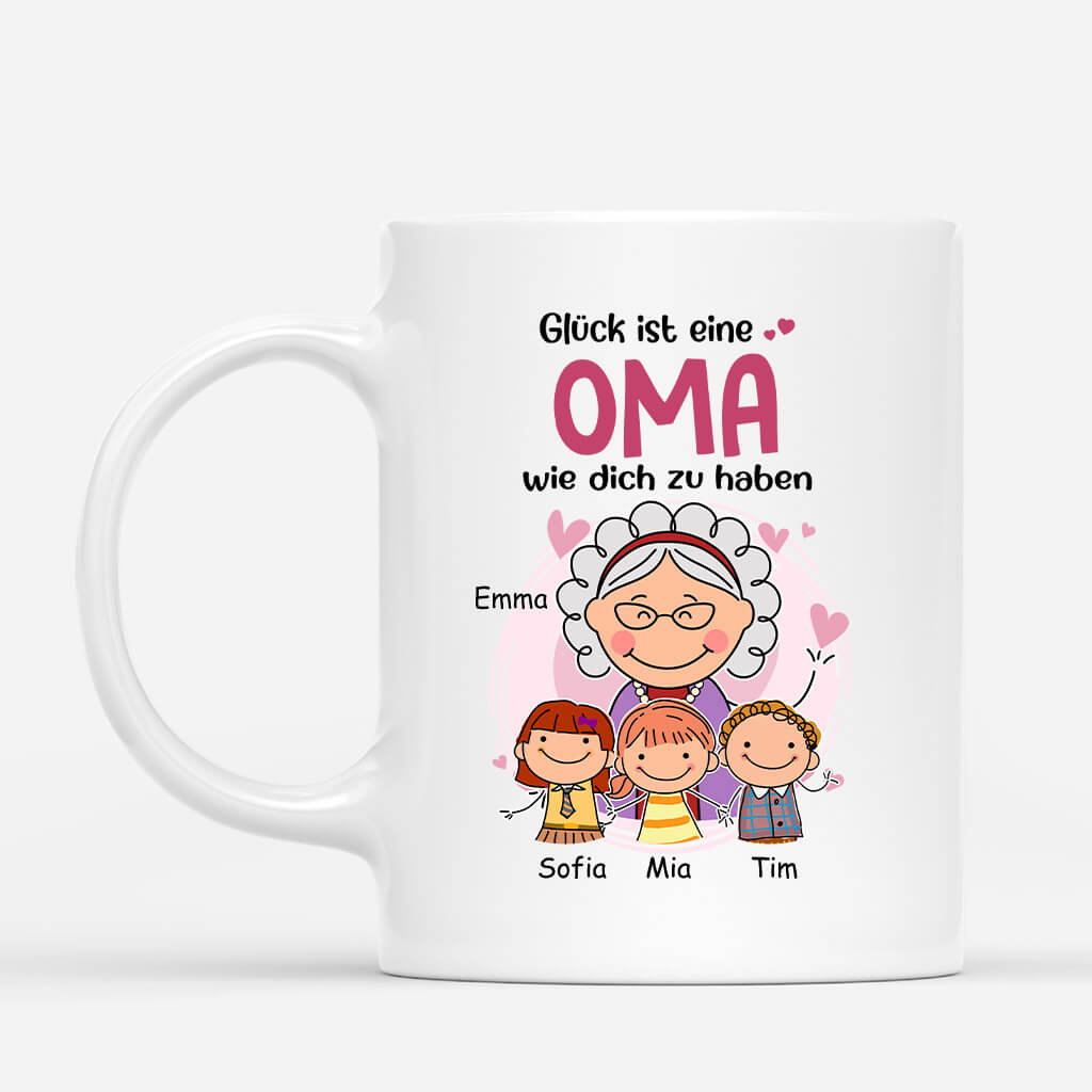 Glück Ist Eine Oma Wie Dich Zu Haben - Personalisiertes Geschenk | Tasse für Frauen