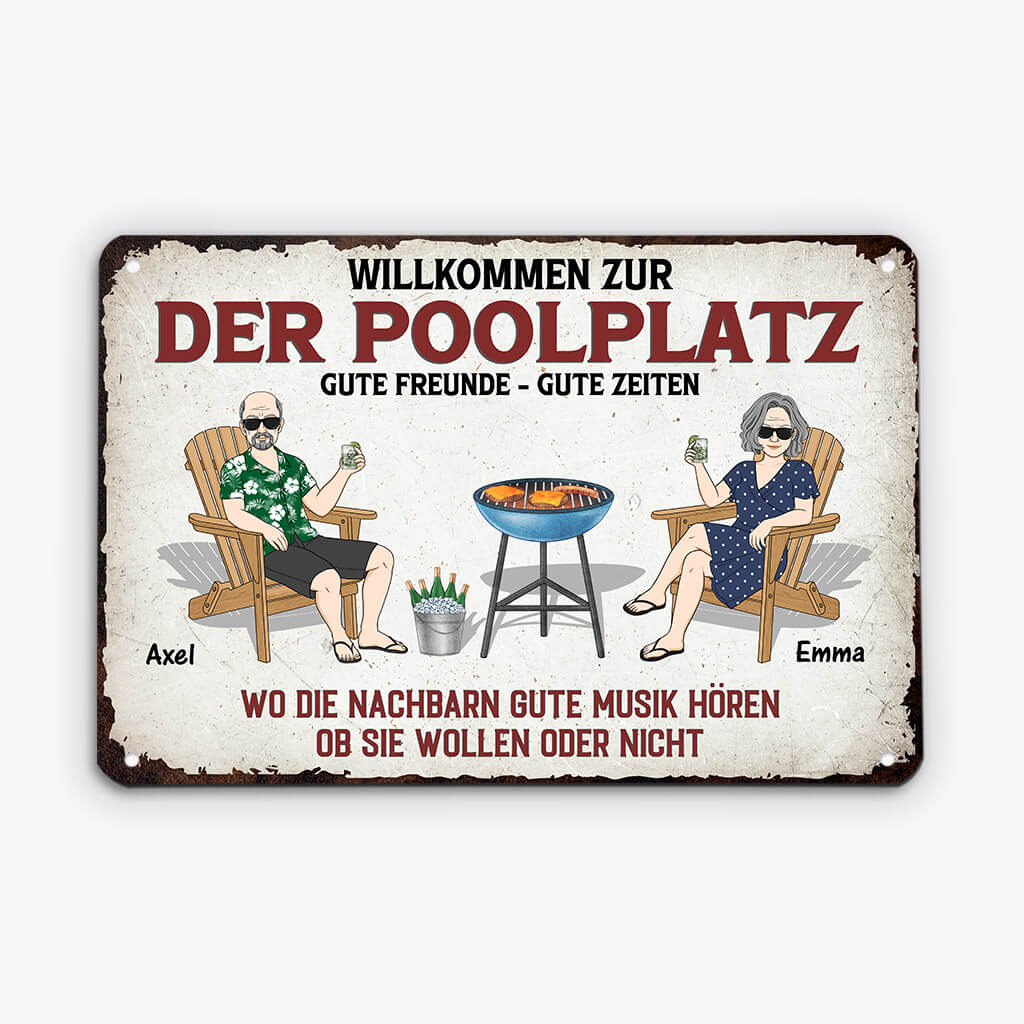 2005EGE1 personalisiertes willkommen in der terrassenbar turschild