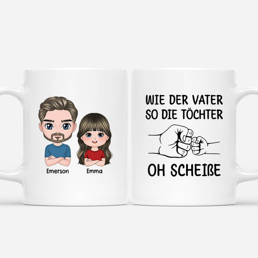 Wie Der Vater So Die Tochter So Ein Scheiß - Personalisiertes Geschenk | Tasse für Papas