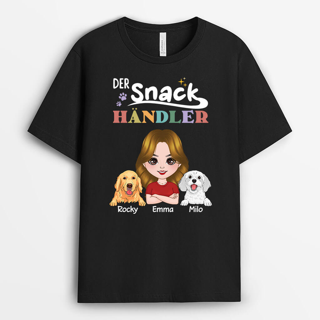 Der Snackhändler - Personalisiertes Geschenk | T-shirt für Hundeliebhaber