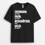 2011AGE1 personalisiertes ehemann papa beschutzer held t shirt