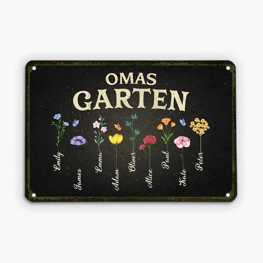 Omas/Mamas Garten - Personalisiertes Geschenk | Türschild für Frauen