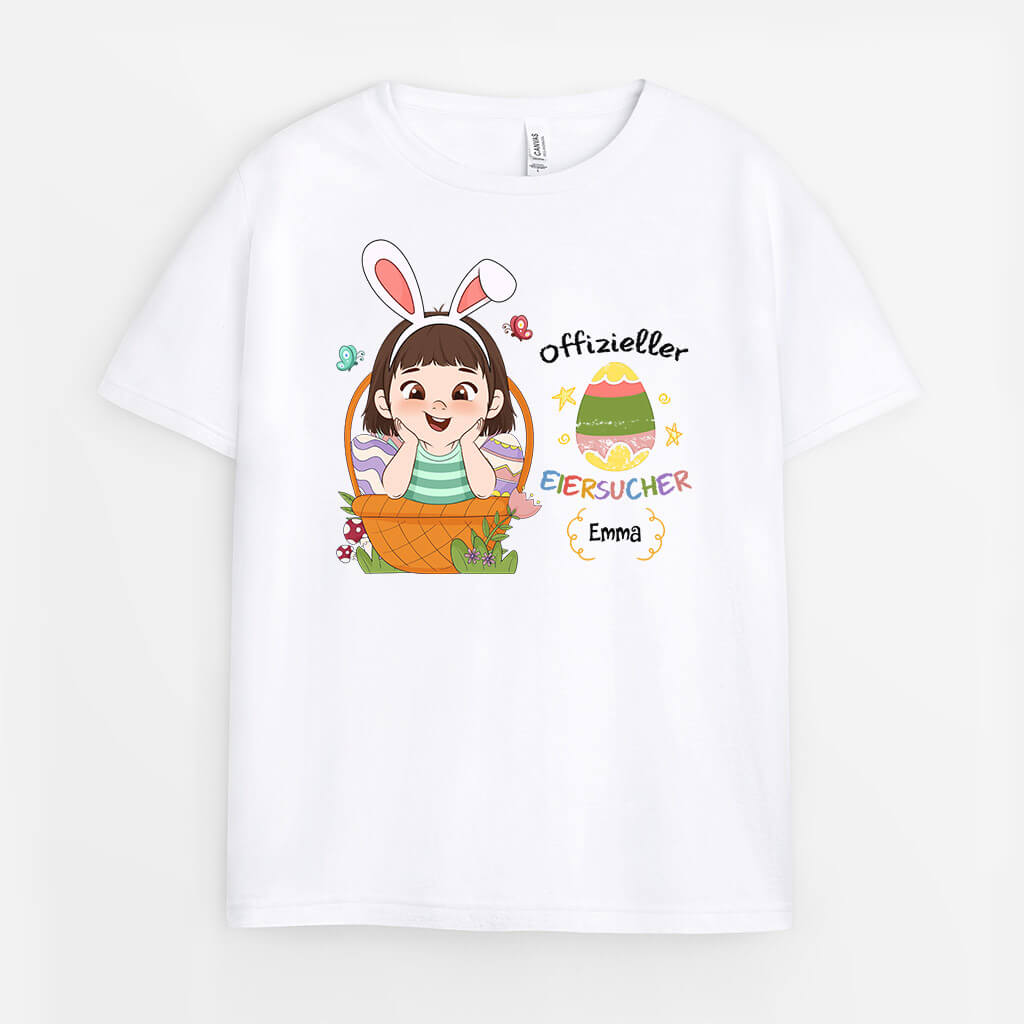 Offizieller Eiersucher - Personalisiertes Geschenk | T-shirt für Kinder