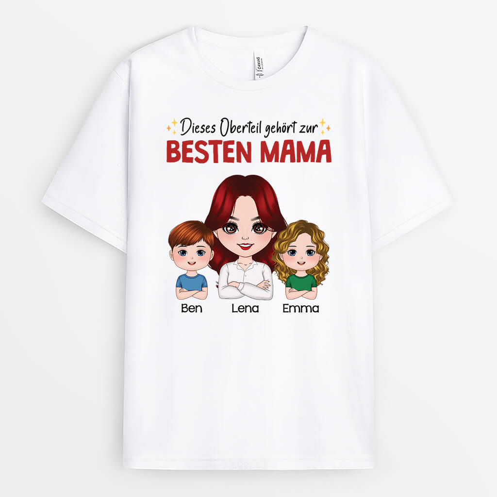 Dieses Oberteil Gehört Zur Besten Mama - Personalisiertes Geschenk | T-shirt für Mamas