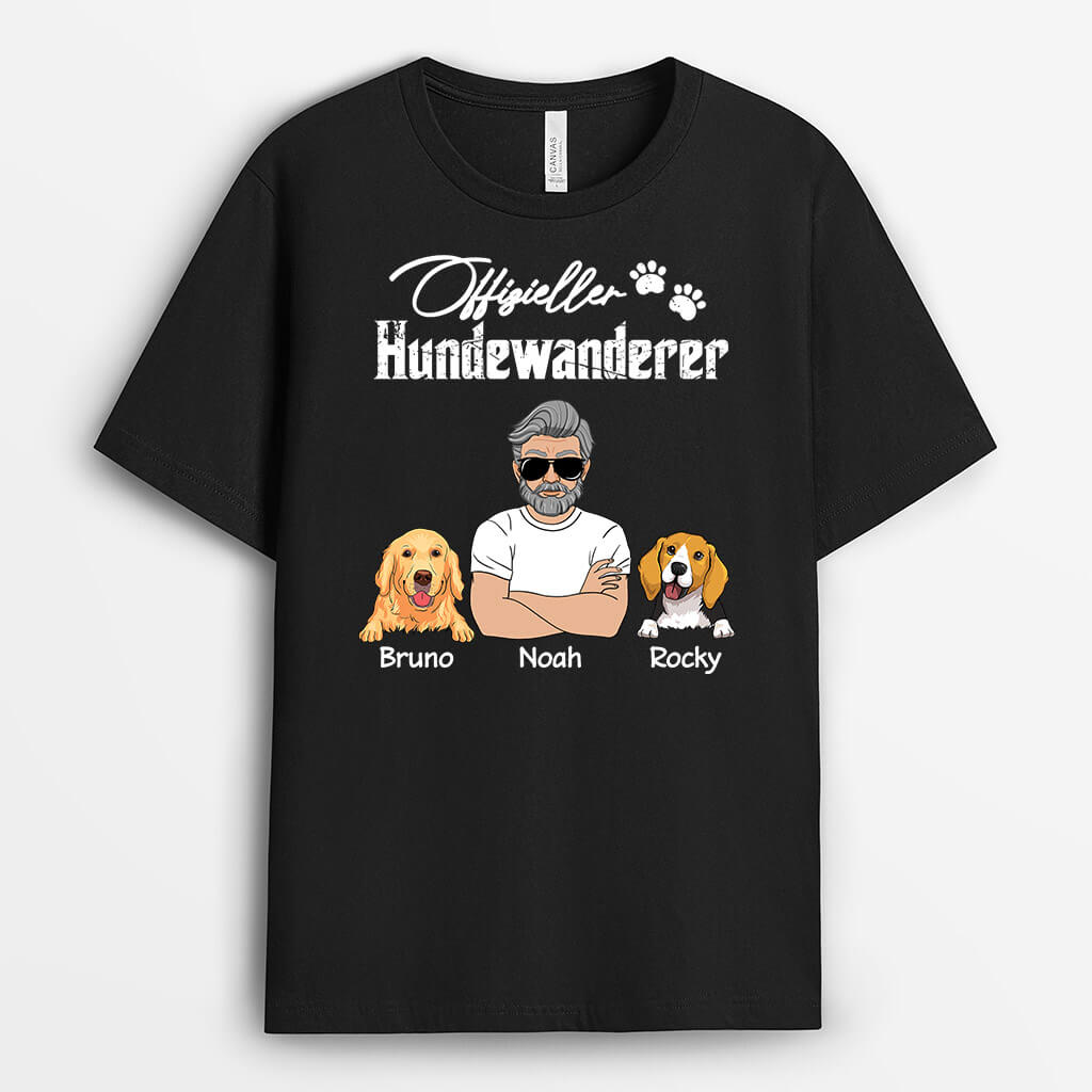 Offizieller Hundewanderer - Personalisiertes Geschenk | T-Shirt für Hundeliebhaber