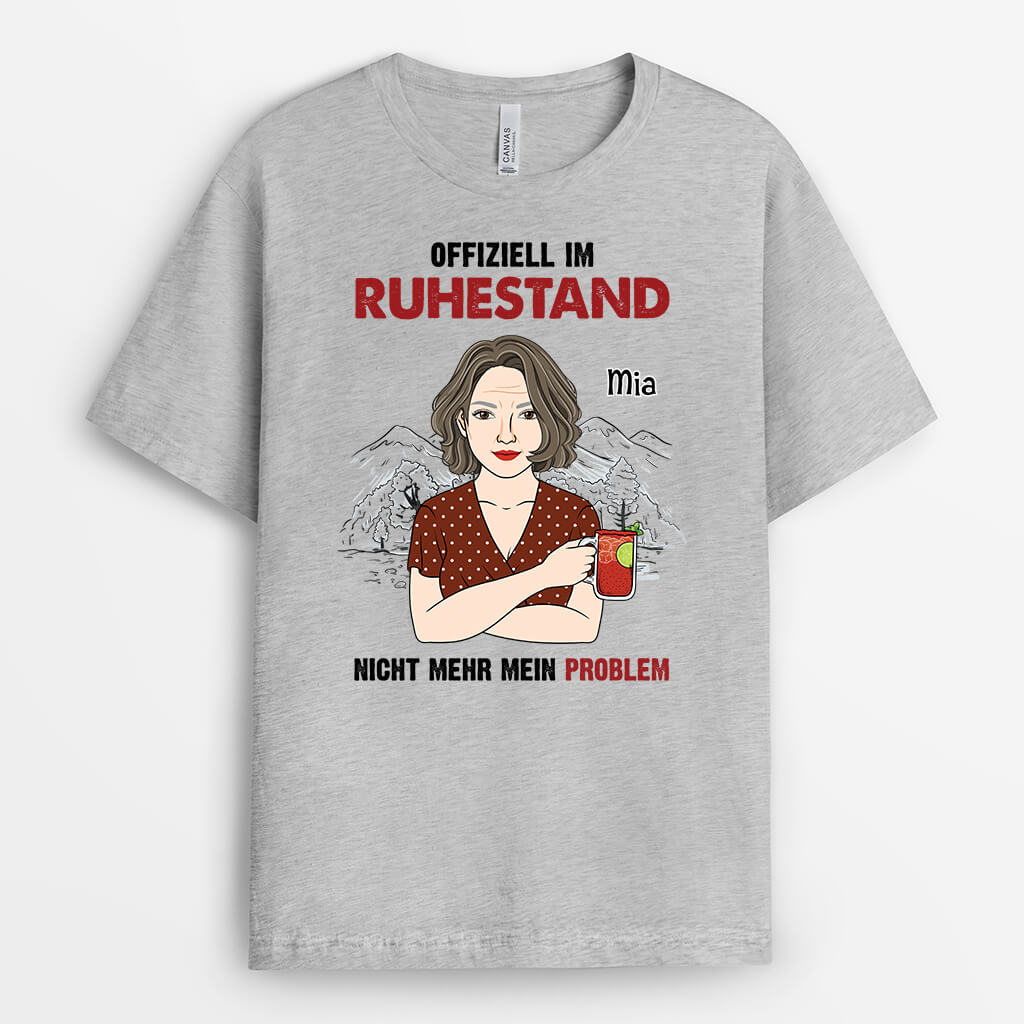 2077AGE2 personalisiertes offizielle im ruhestand nicht mehr mein problem t shirt